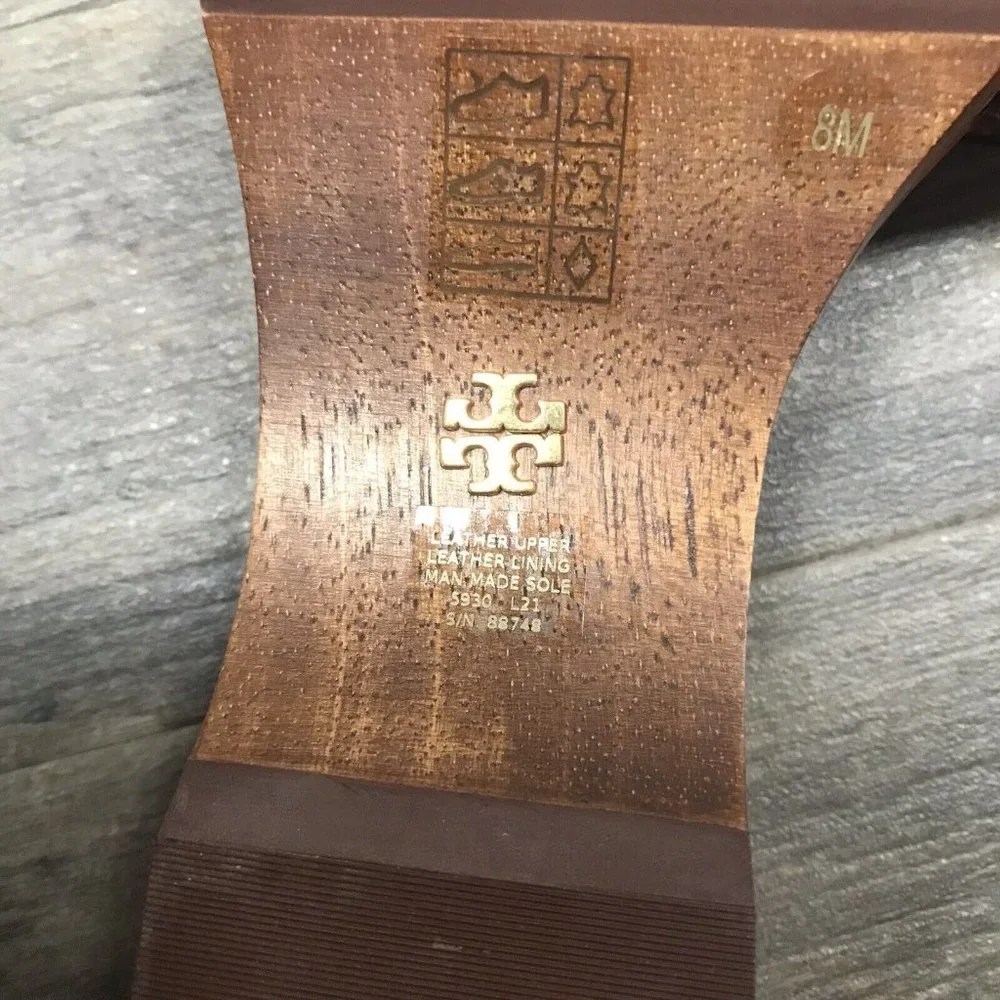 Tory Burch Basketweave Clog Women Size 8M 88748 Calf‎ Leather EUC